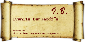 Ivanits Barnabás névjegykártya