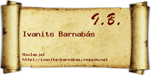 Ivanits Barnabás névjegykártya