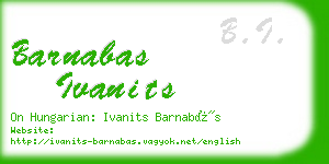 barnabas ivanits business card